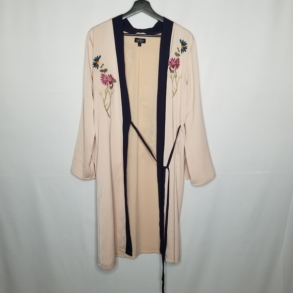 Topshop Tiger Embroidered Long Kimono Duster - Picture 3 of 7